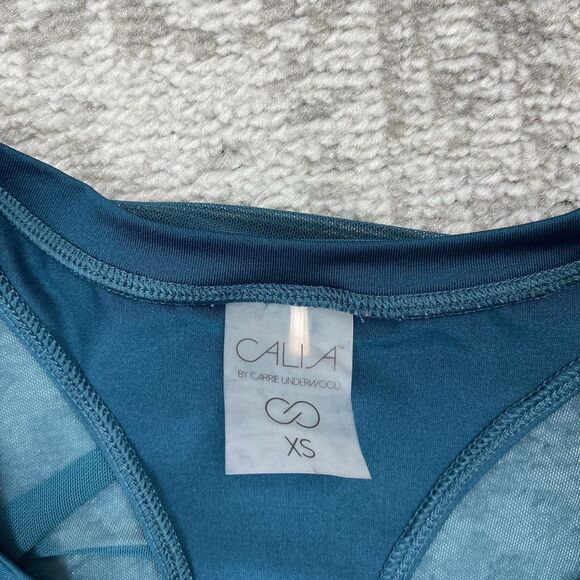 Calia by Carrie Underwood Long Sleeve Mesh Back Top Deep Teal Womens Size XS - Picture 4 of 5